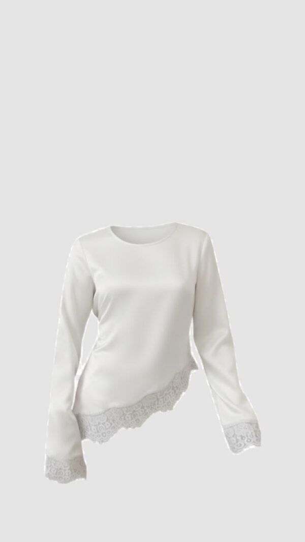 hauts en satin avec finitions dentelle